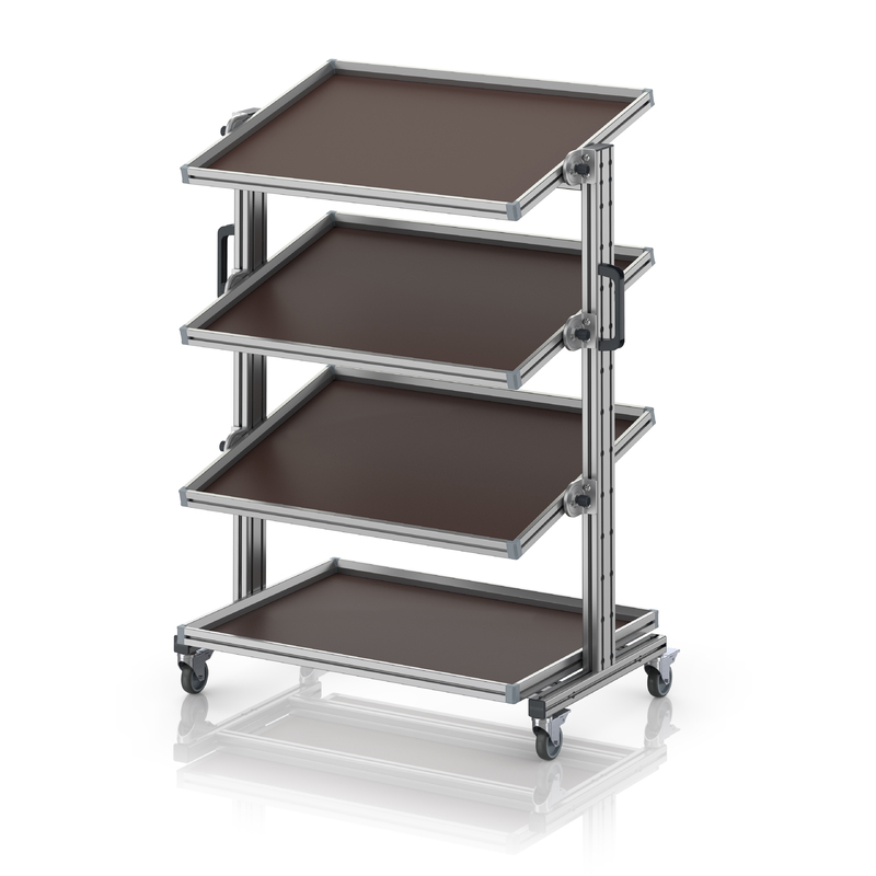 AUER Packaging Systémový přepravní vozík pro euro přepravku 80 x 60, výška 134 cm, sklopná EG SWN 134 86 U